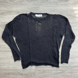 Isabel Benenato Black Open Knit Degrade Sweater Men's Unisex Designer